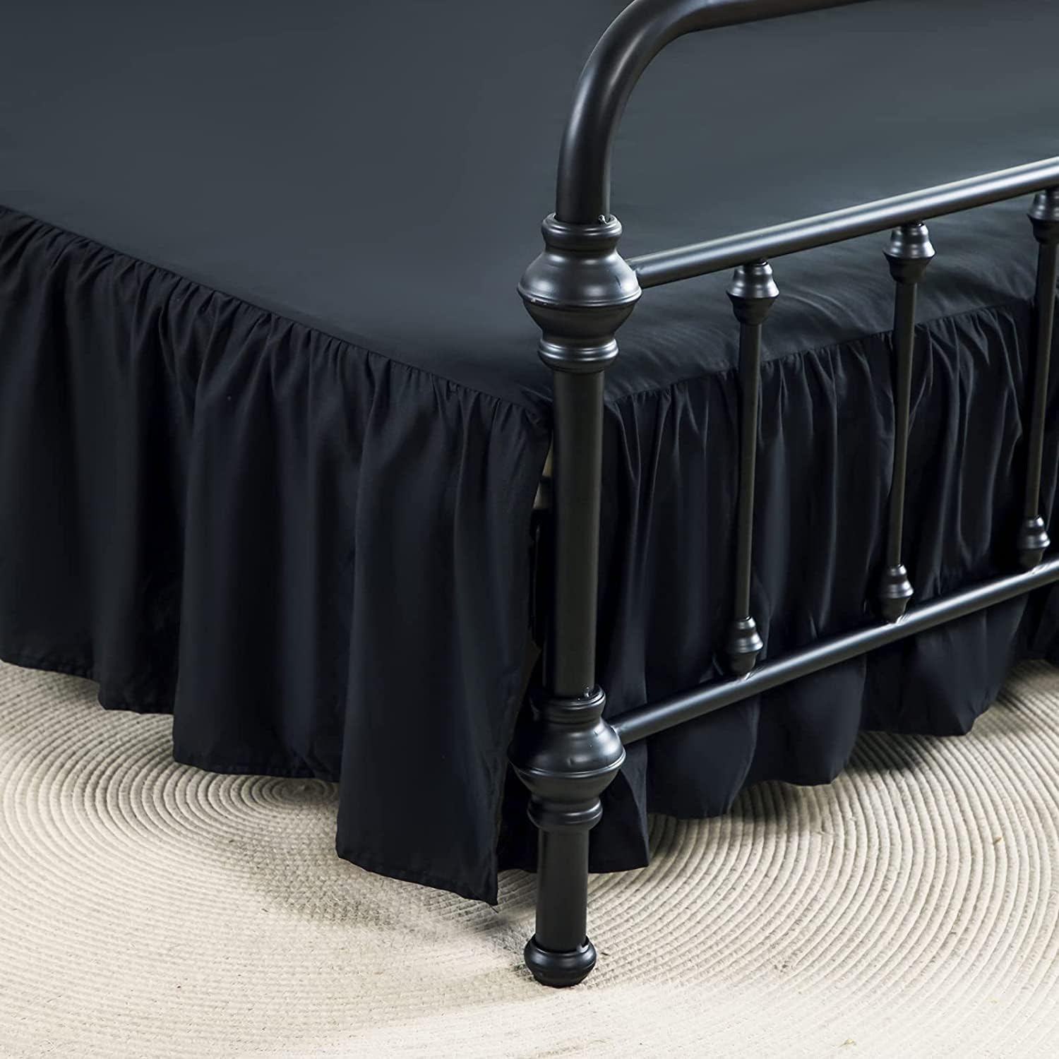 dxynlg Bed Skirt Twin Size Ruffled Bed Skirt with Split Corners 12 Inch ...
