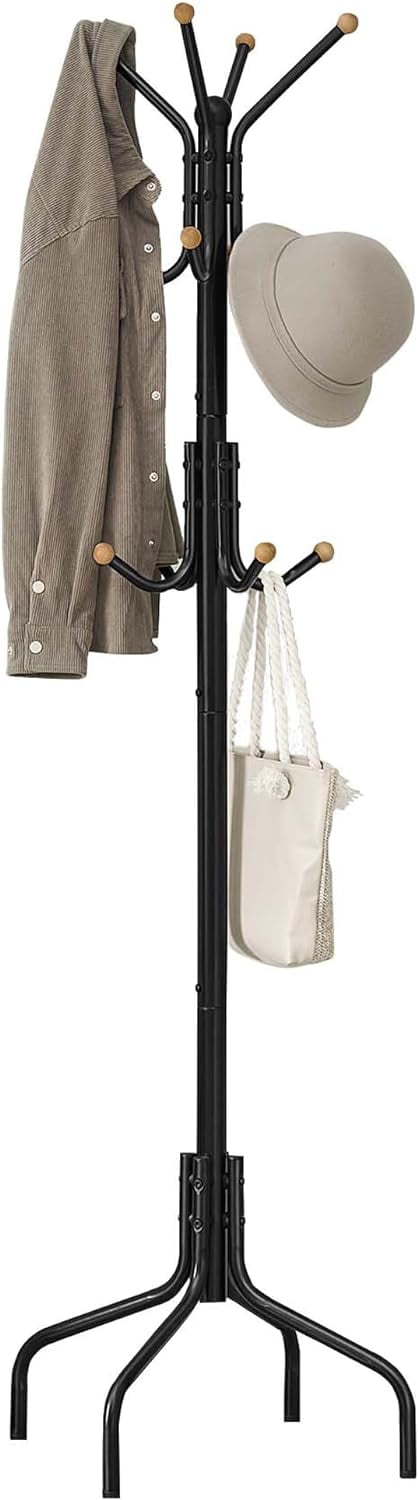 dxynlg Coat Rack Freestanding Metal Coat Rack Stand with 12 Hooks and 4 ...