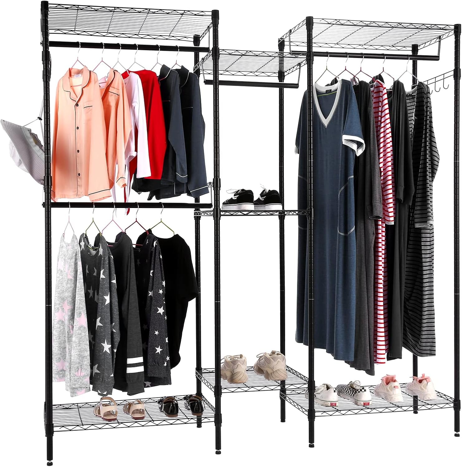 dxynlg Free Standing Closet Wire Shelving Clothing Rack Heavy Duty with