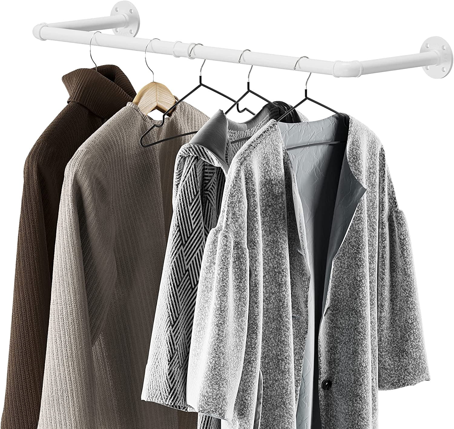 dxynlzq Pipe Clothing Rack Wall Mounted Clothes Rack Heavy Duty Space ...