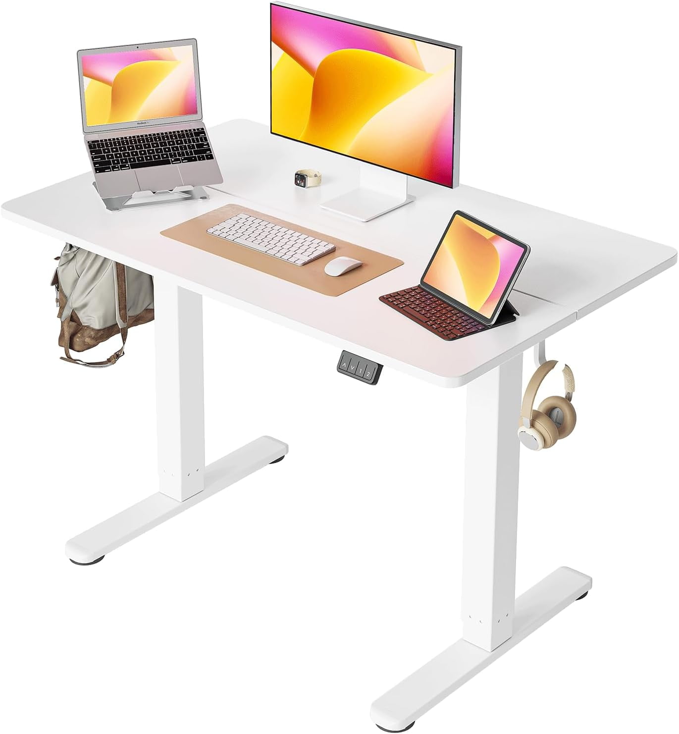 dxynlg Standing Stand up Height Adjustable Electric 40 x 24 Inch Sit ...