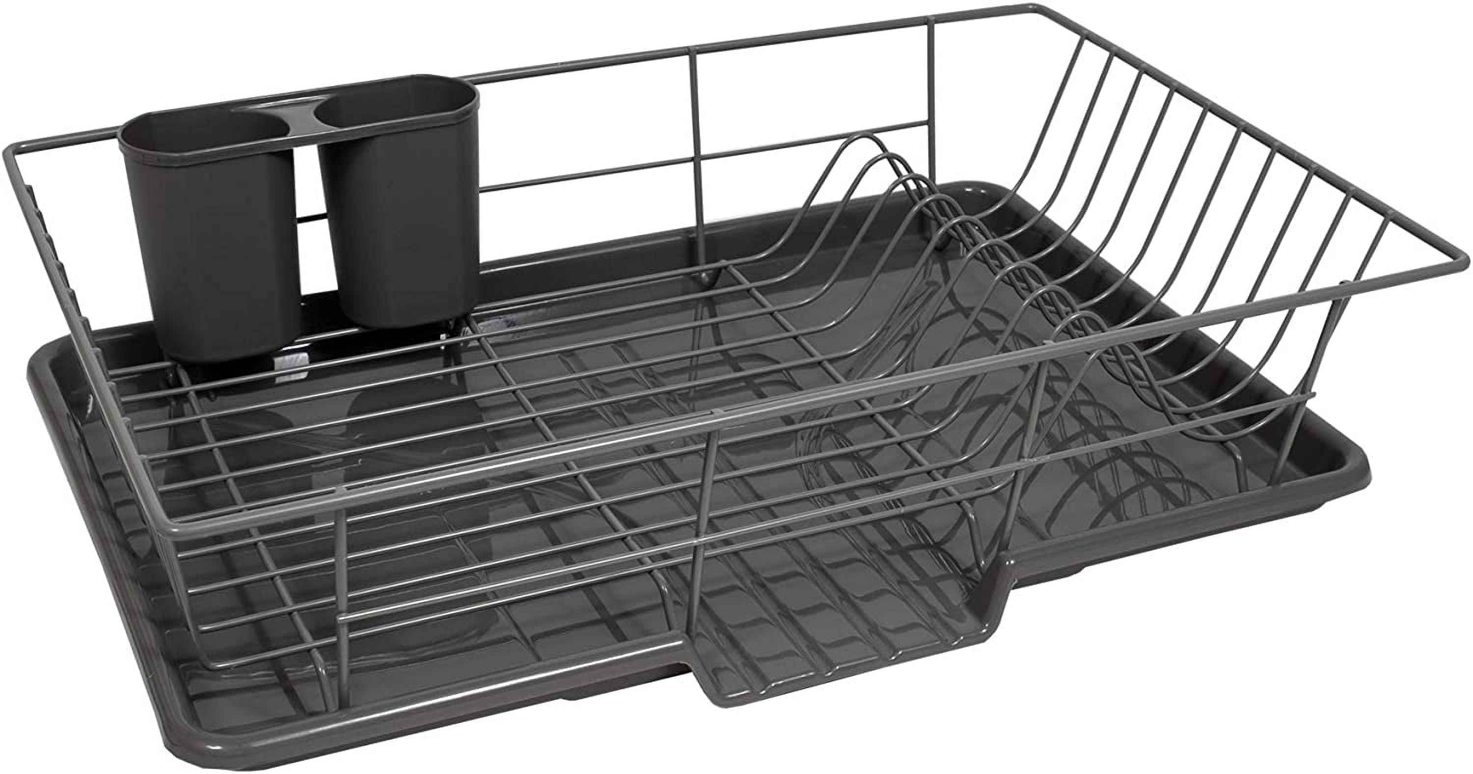 Drain Rack Set sasyxdc 3 Piece Dish Drainer Rack Set with Drying Board and Utensil ...