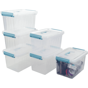 dxynlzq 8 Quart Plastic Small Storage  with Handel  Clear Storage Bin with Lid  6 Pack