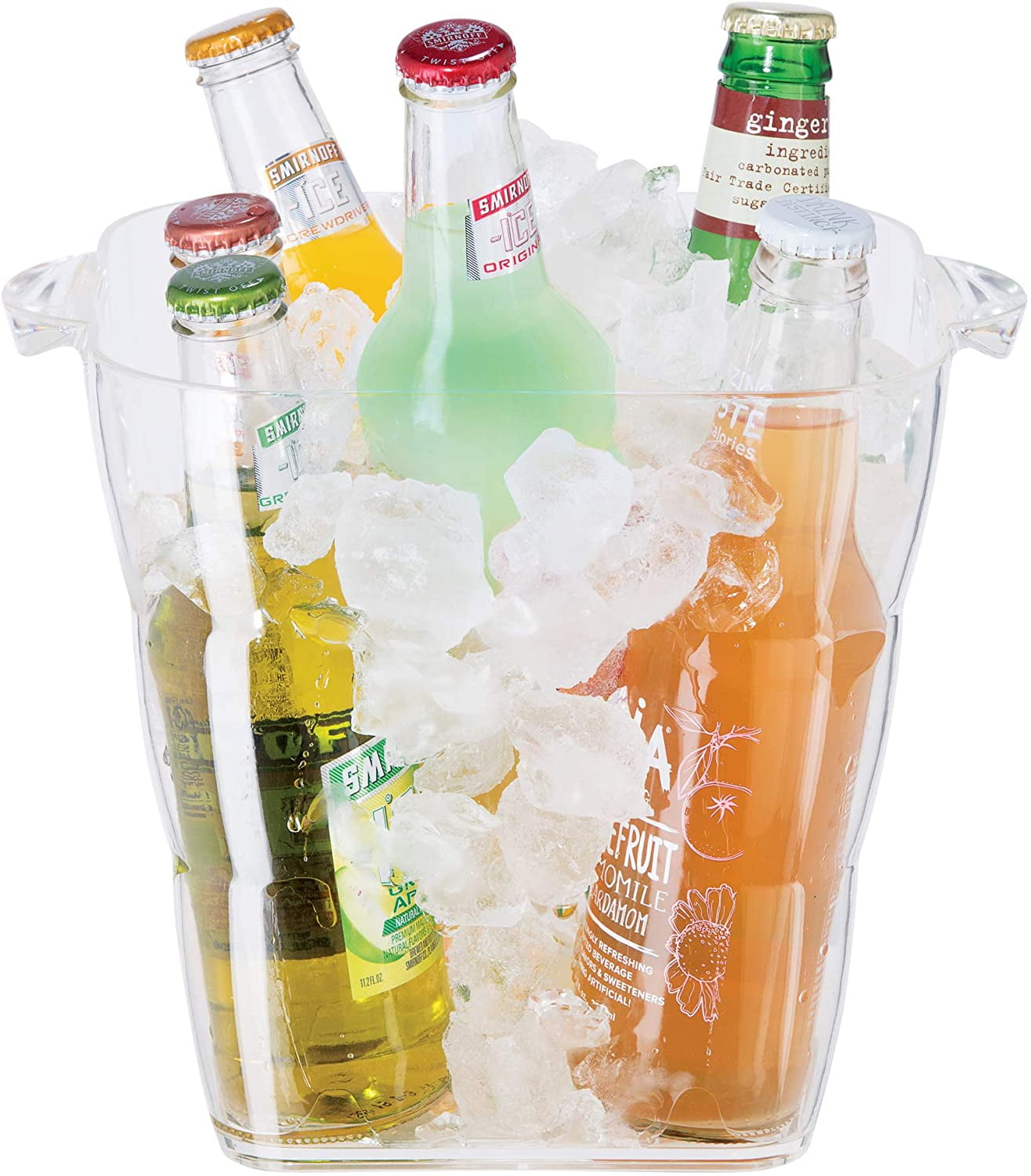 dxynlzq Acrylic Oval Party Tub - Clear Beverage Cooler w/Handles Wine ...