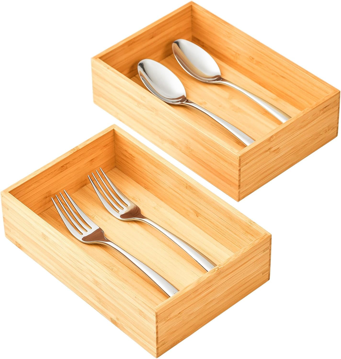 dxynlzq Bamboo Kitchen Utensils Organizer Extra Long High Silverware ...