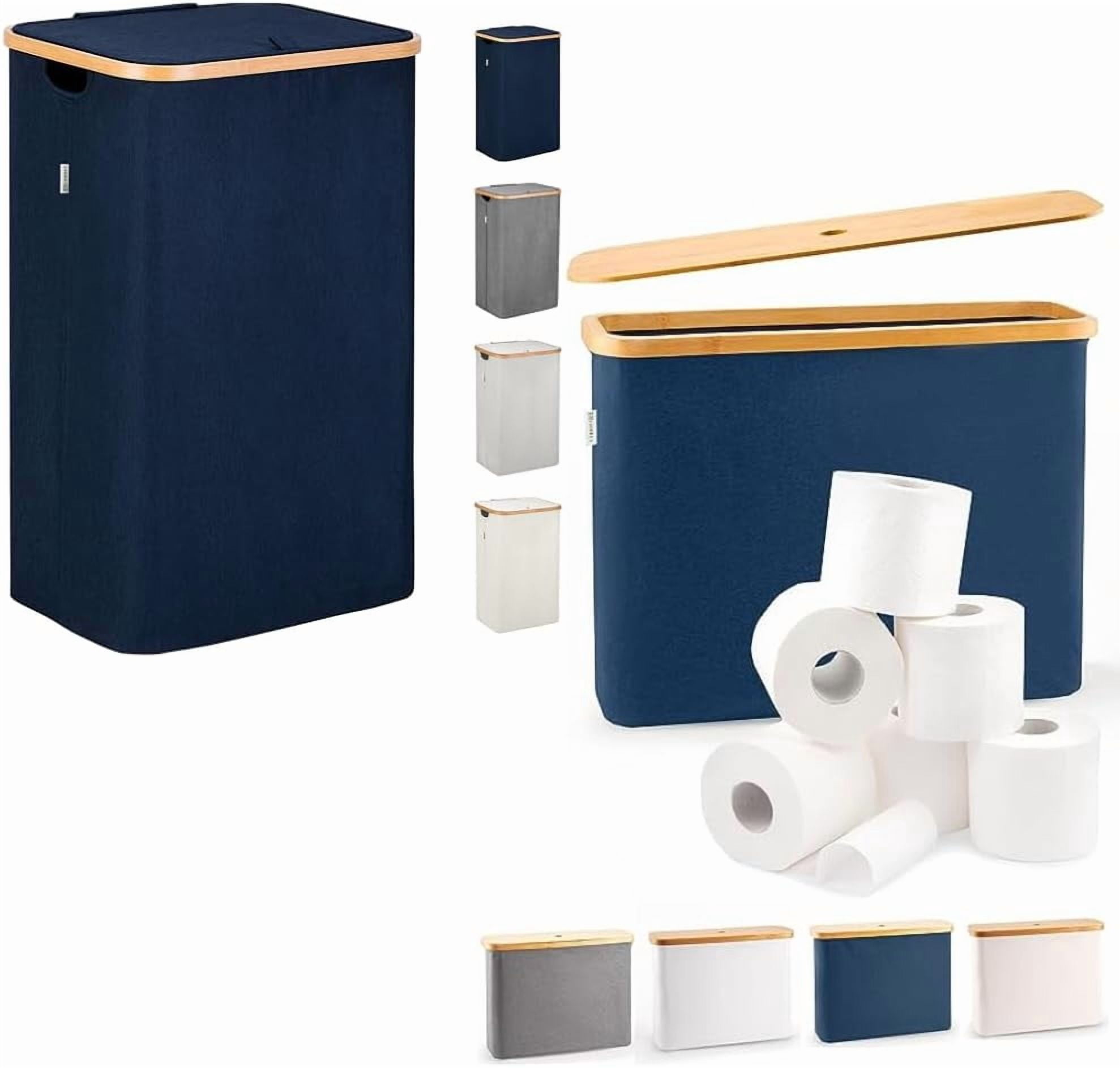 dxynlzq Blue Laundry Hamper with Lid - XL 100 L - Large Hampers for ...
