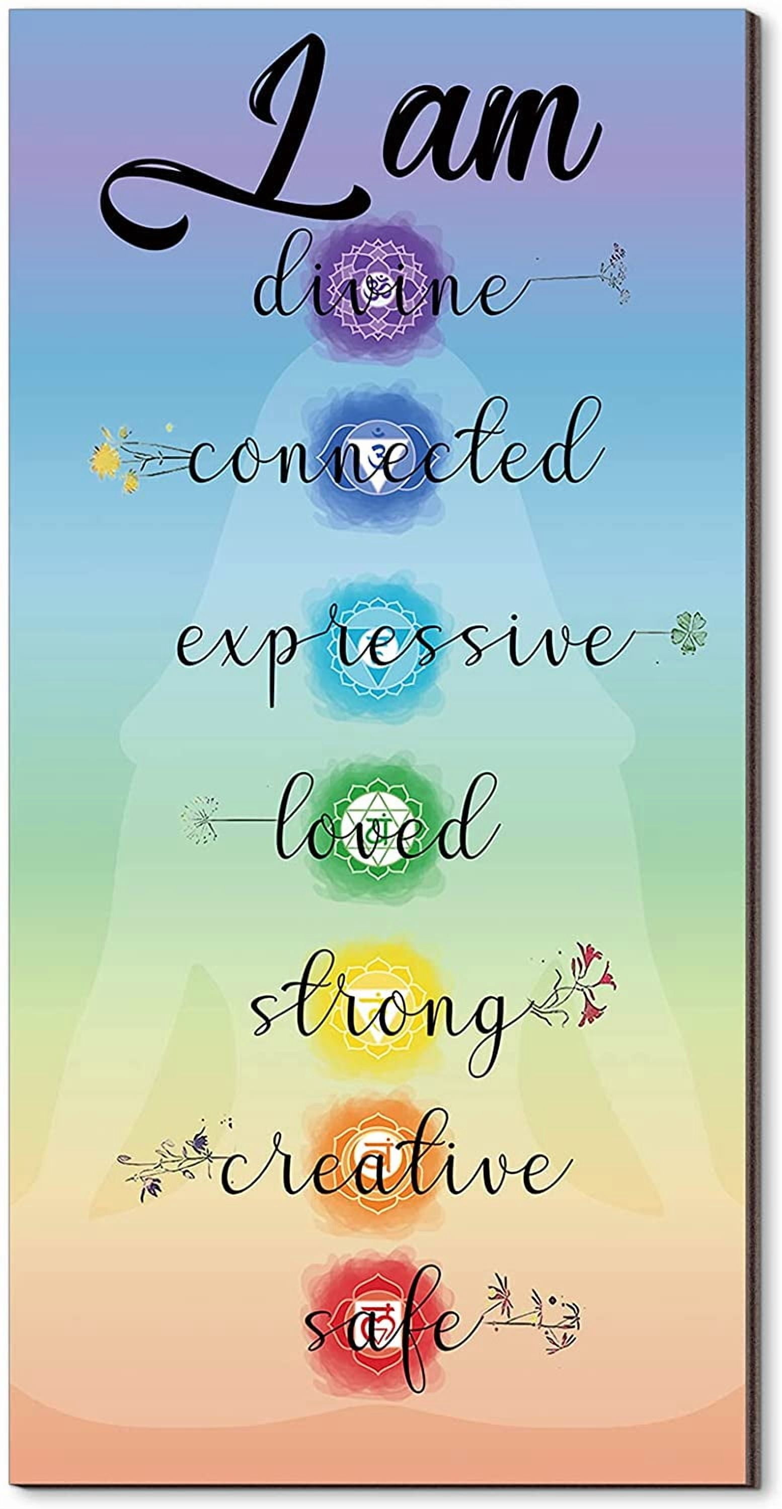 dxynlzq Chakra Quotes Sign Buddha Wall Decor Yoga Zen Wall Art Wooden ...