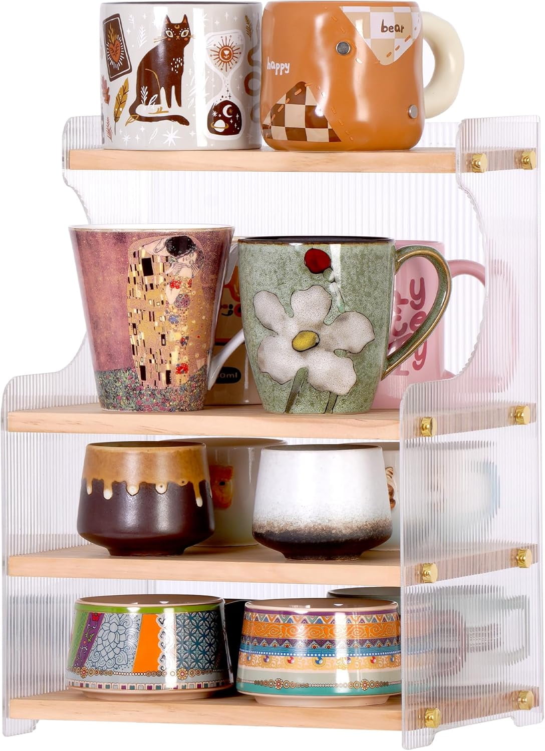 dxynlzq Coffee Mug Holder Wooden Cup Station Organizer 4Tier Cup