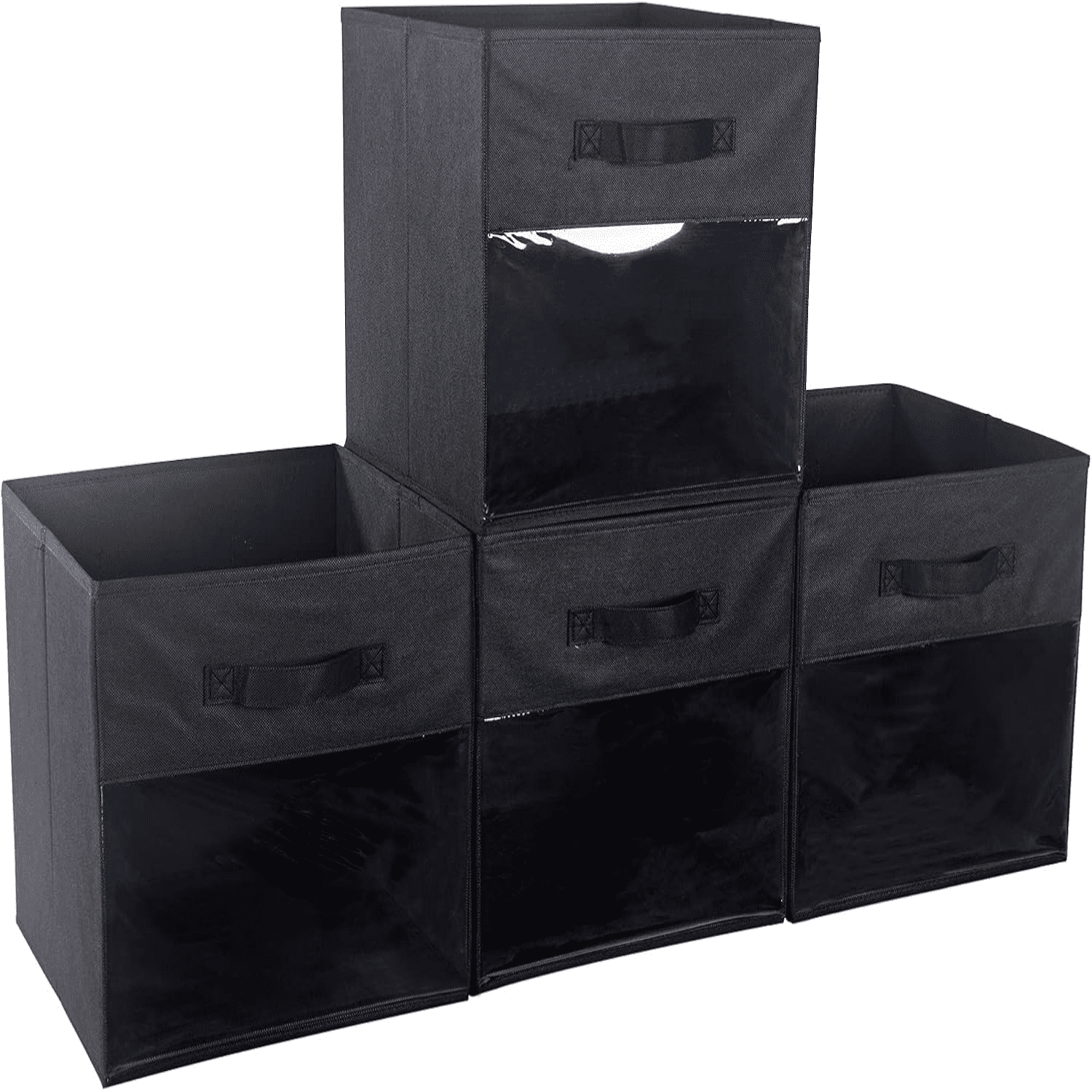 dxynlzq Cube Storage Bin 4 Pack with Clear Window Large Boxes Basket ...