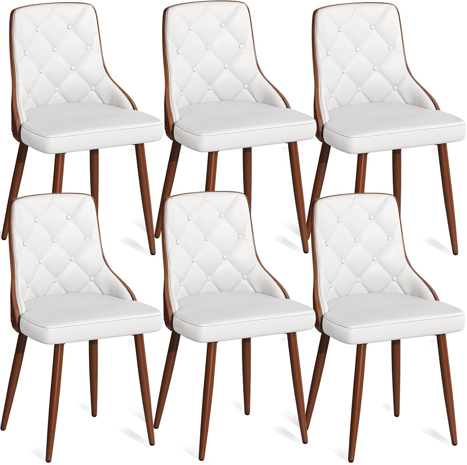 dxynlzq Dining Chairs Dining Room Chair Leather Chairs with Walnut Back ...