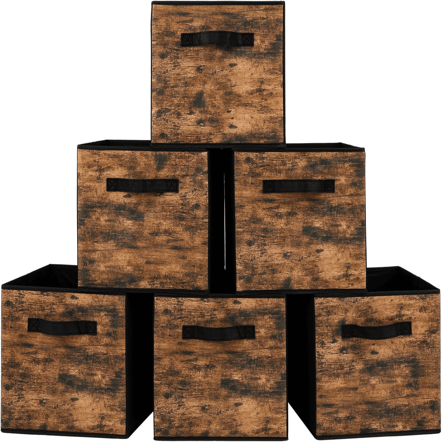 dxynlzq Fabric Storage Cubes 6 Pack Foldable Storage Bins with Handle ...