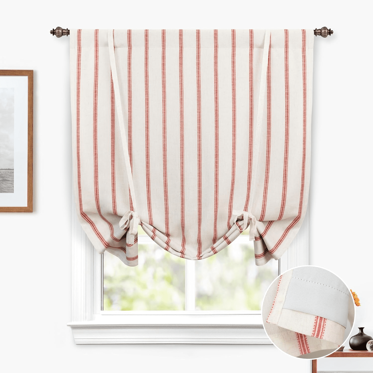 dxynlzq Farmhouse Double Layer DXQPIOA Blackout Tie Up Curtains Thermal ...