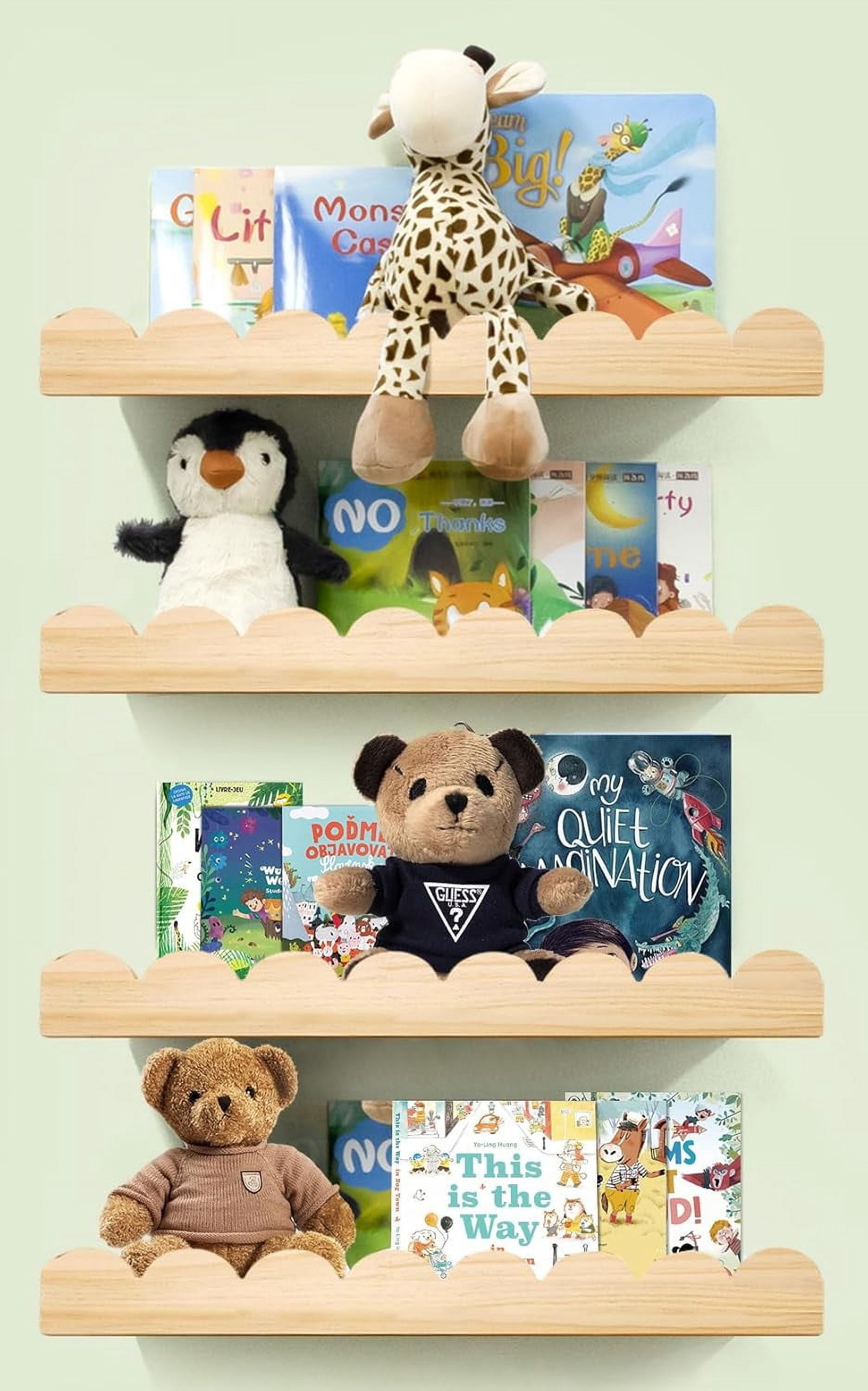dxynlzq Floating Nursery Book Shelves Scalloped Shelves for Kids Room