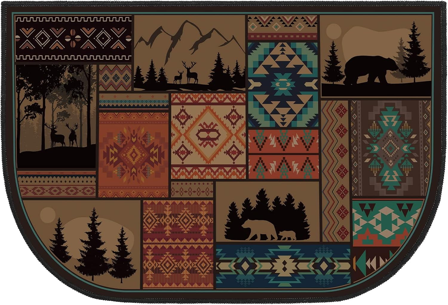 dxynlzq HIOPTY Fireplace Hearth Rug Fireplace Mats Cabin Southwestern ...
