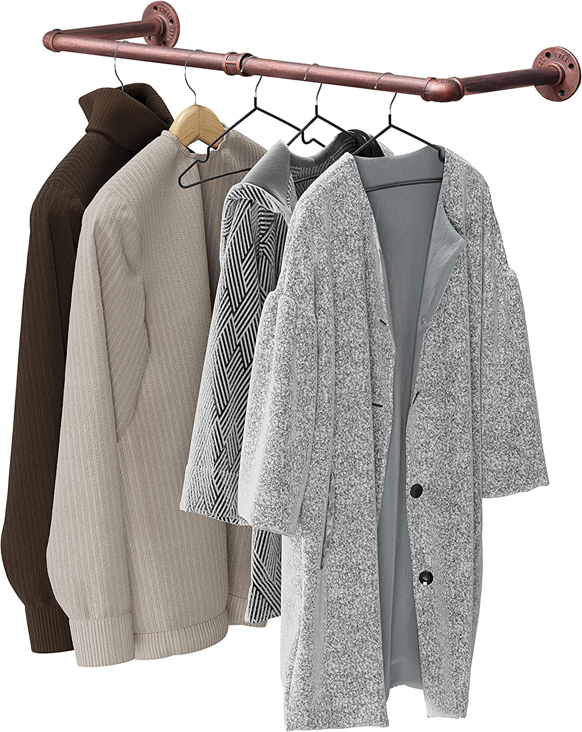 dxynlzq Industrial Pipe Clothing Rack Wall Mounted Clothes Rack Heavy ...