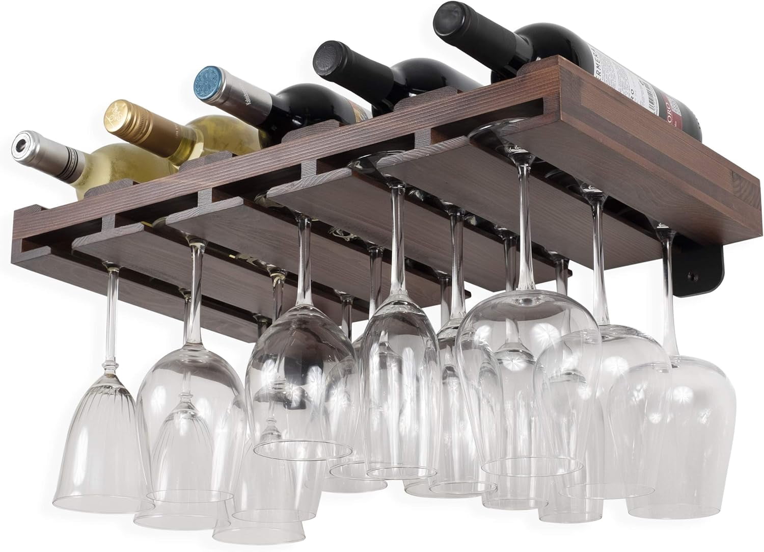 dxynlzq Palomino Wall Mounted Wood Floating Wine Liquor Bottle Rack ...