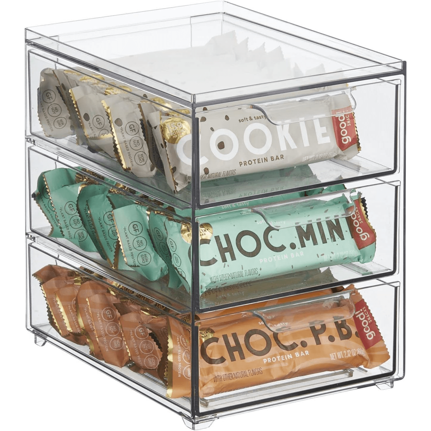 dxynlzq Plastic Stackable 3Drawer Kitchen Storage Organizer Bin with