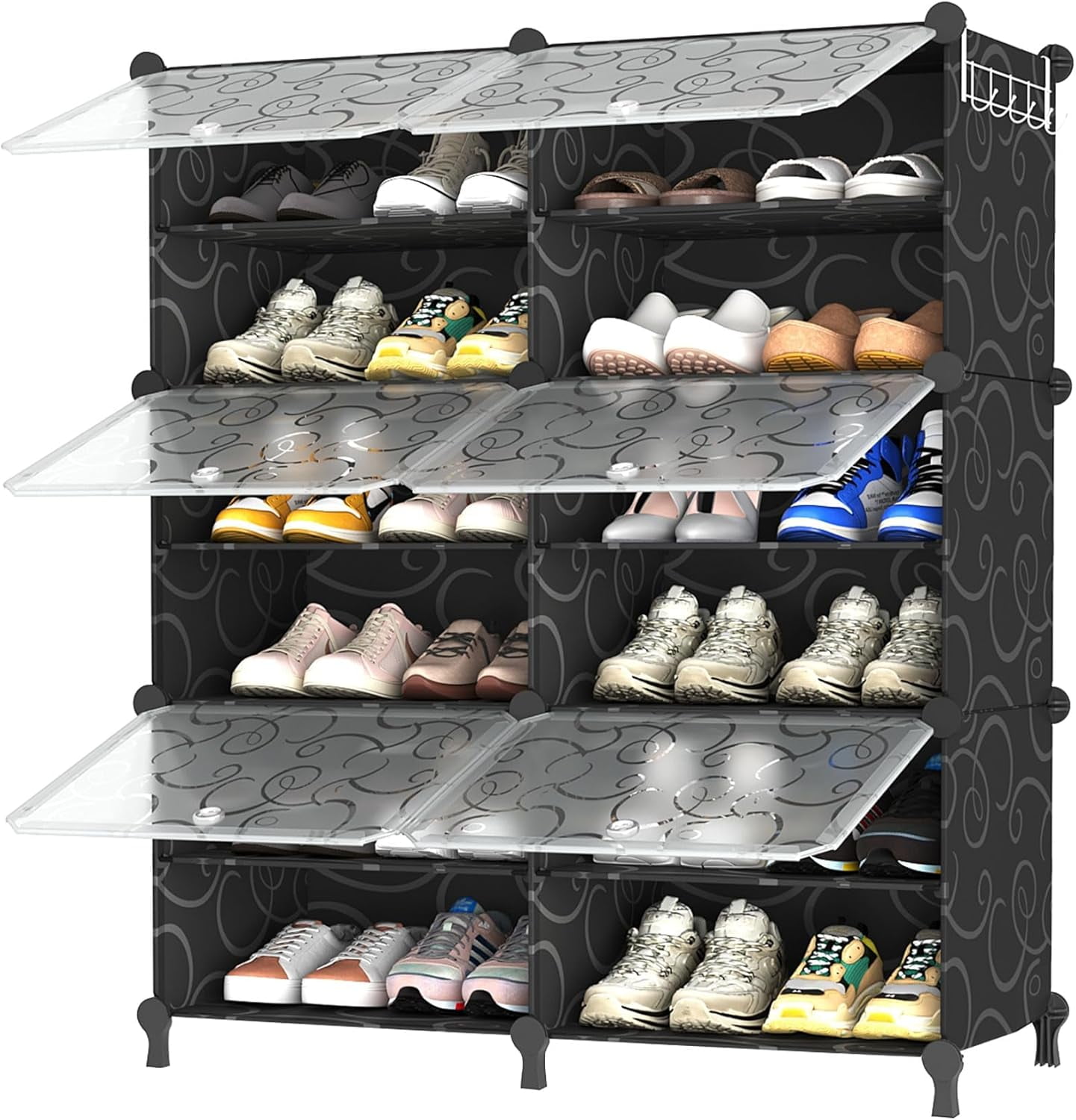 dxynlzq Shoe Rack 8 Tier Shoe Storage Cabinet with Door 32 Pair Shoe ...