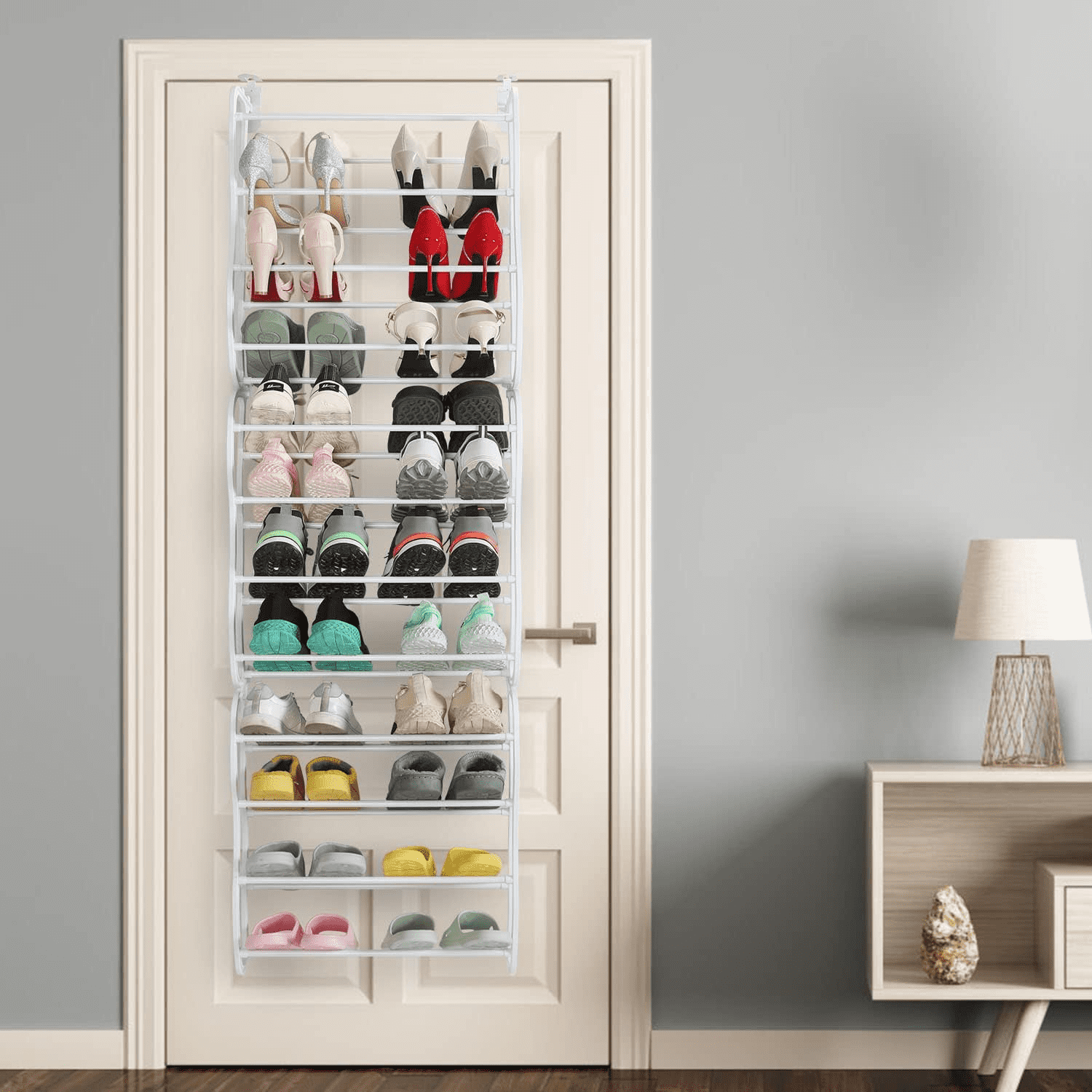 dxynlzq Shoe Rack Space Saver 12 Layers Over The Door Shoe Rack Wall ...
