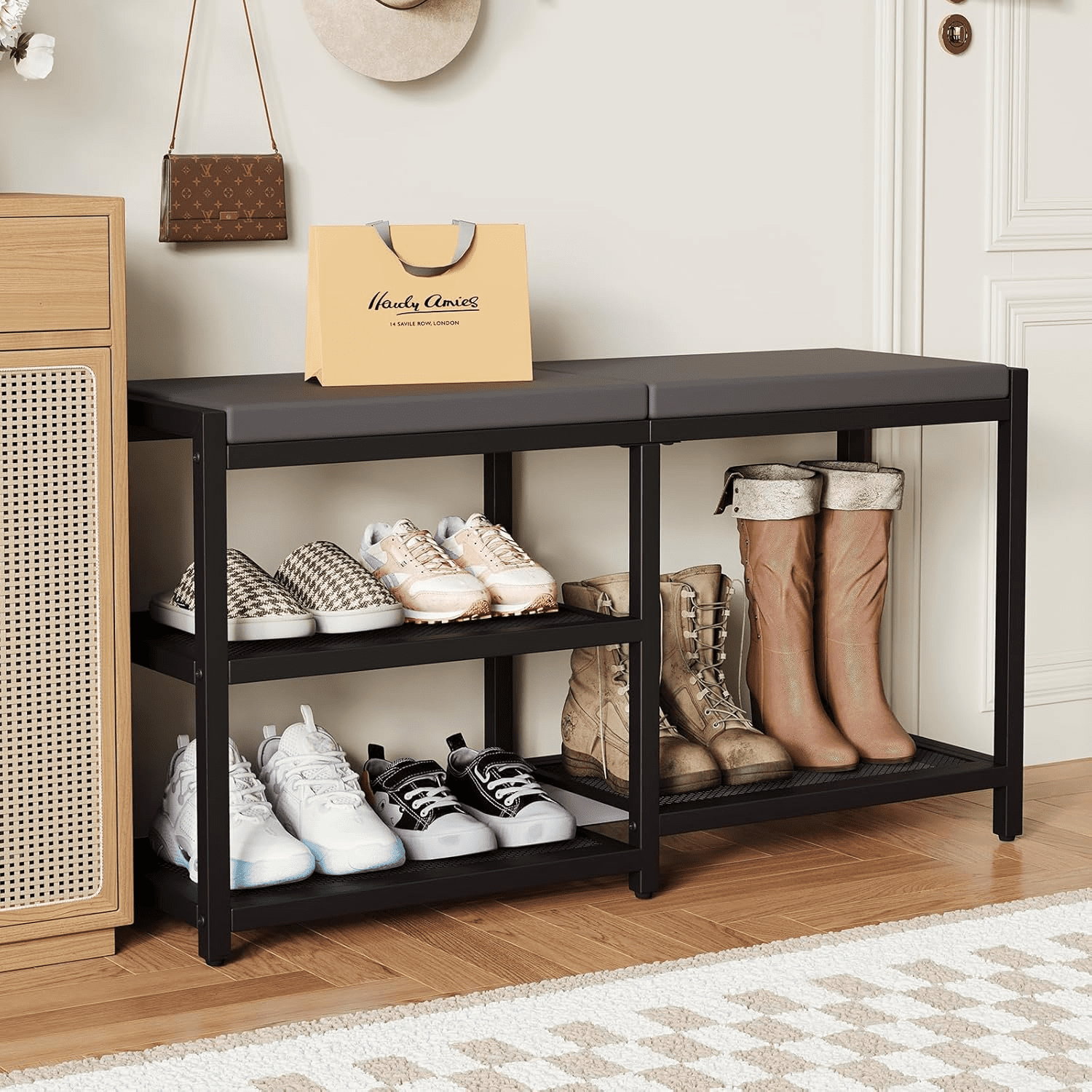 dxynlzq Small Shoe Bench Shoe Rack Storage Bench Entryway Bench Shoe ...