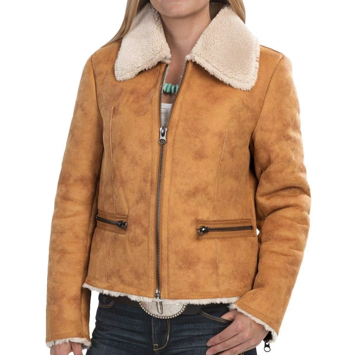 DYLAN Distressed Cabin Coat-Faux Shearling (For Women) Reg Price $ 240.00 Size Large