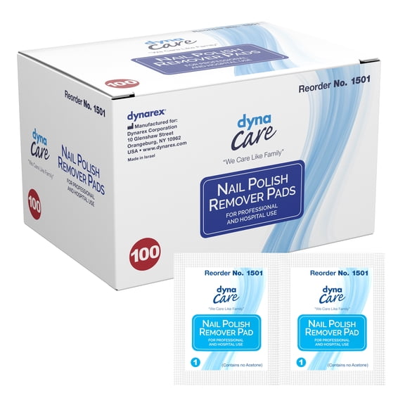 dynaCare Nail Polish Remover 1.97 X 2.48 Inch 1501 10 Box(s) 100 /Box