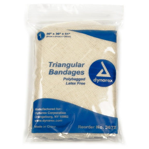 dynarex Triangular Bandage, 36 x 36 x 51 Inch, Dynarex 3672, 12 Count