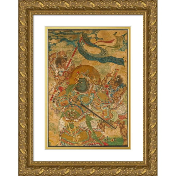 dynasty, China Ming 14x18 Gold Ornate Wood Framed with Double Matting Museum Art Print Titled - Heavenly King Virudhaka