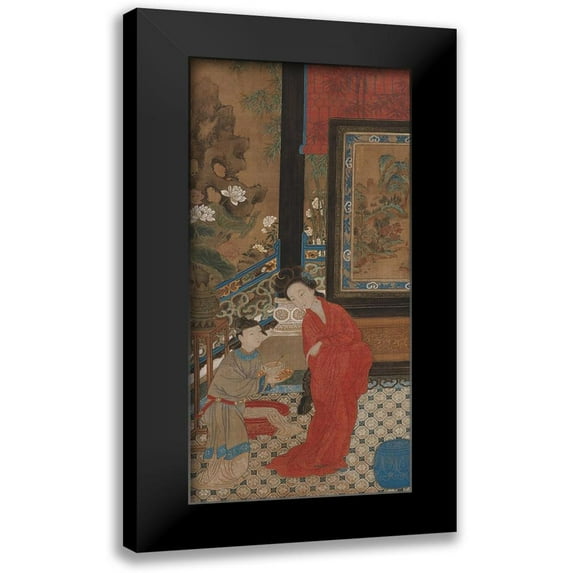 dynasty, China Qing 13x24 Black Modern Framed Museum Art Print Titled - Yang Guifei Leaving the Bath