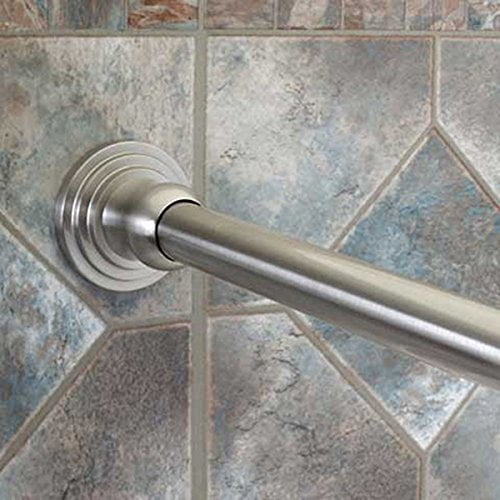 Dynasty Hardware DYN-SR60-SN 1-Inch Diameter Shower Curtain Rod And Mounting Brackets, 60-Inch, Satin Nickel