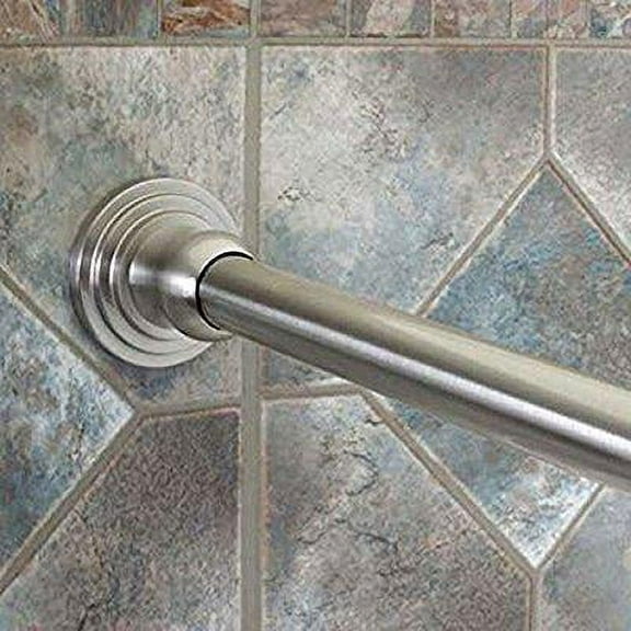 dynasty hardware dyn-sr60-sn 1-inch diameter shower curtain rod and mounting brackets, 60-inch, satin nickel