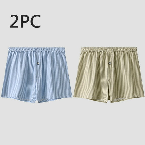 dzxyzu 2 PC Men's Boxer Shorts Underwear Soft Comfortable Breathable Classic Casual Loose Stretch Cotton Short Men Boxers Clearance Pack Up to 65% off Clear!- Multicolor