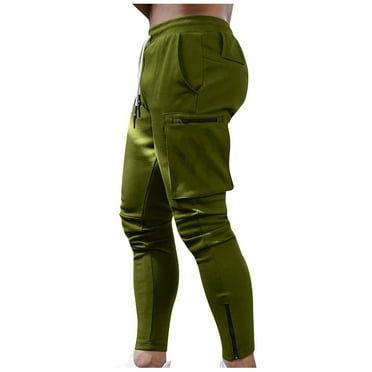dzxyzu Cargo Pants for Men Casual Drawstring Joggers Elastic Waist Work Sweatpants Multi Pockets for Running, Exercise, Workout
