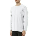 thumbnail image 1 of dzxyzu Long Sleeve T-Shirt For Men Active Workout Pullover Tops Big and Tall Men's Base Running Hiking Shirts Stretch Quick Drying Sweatshirt White, 1 of 4