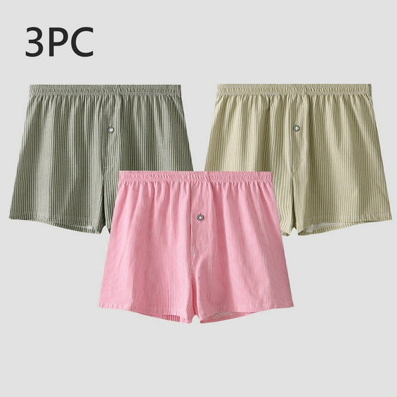 dzxyzu Men's Boxer Shorts Loose Fit Soft Cotton Boxers Briefs for Men Boxers Underwear In Packs 3 Clearance Up to 65% off Clear!- Multicolor
