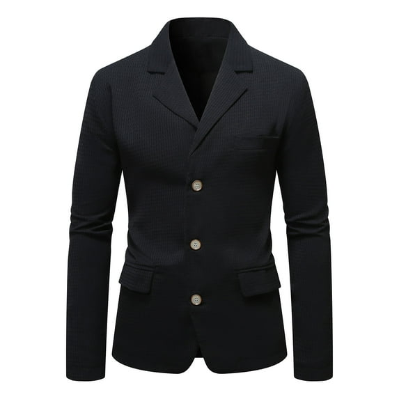 dzxyzu Men's Casual Blazer Slim Fit 3 Buttons Waffle Suit Jackets Lightweight Classic-fit Sport Workwear Outwear Tops 2024 Winter Saving