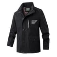 thumbnail image 1 of dzxyzu Men's Casual Lightweight Shirt Jacket Work Shacket Jackets Military Button Zipper Overshirt Tops With Flap Pockets 2024 Winter Saving, 1 of 8