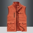 thumbnail image 1 of dzxyzu Men's Casual Outerwear Vest Softshell Lightweight Full-Zip Pockets Sleeveless Jacket Outdoor Golf Cargo Jacket Photography Sports Waistcoat Coat for Travel Hiking Running - Red, 1 of 7