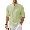 thumbnail image 1 of dzxyzu Men's Casual Sweatshirts Stand Collar Long Sleeve Golf Henley Shirt Button Down Loose Fit Pullover Tops - Mint Green, 1 of 5