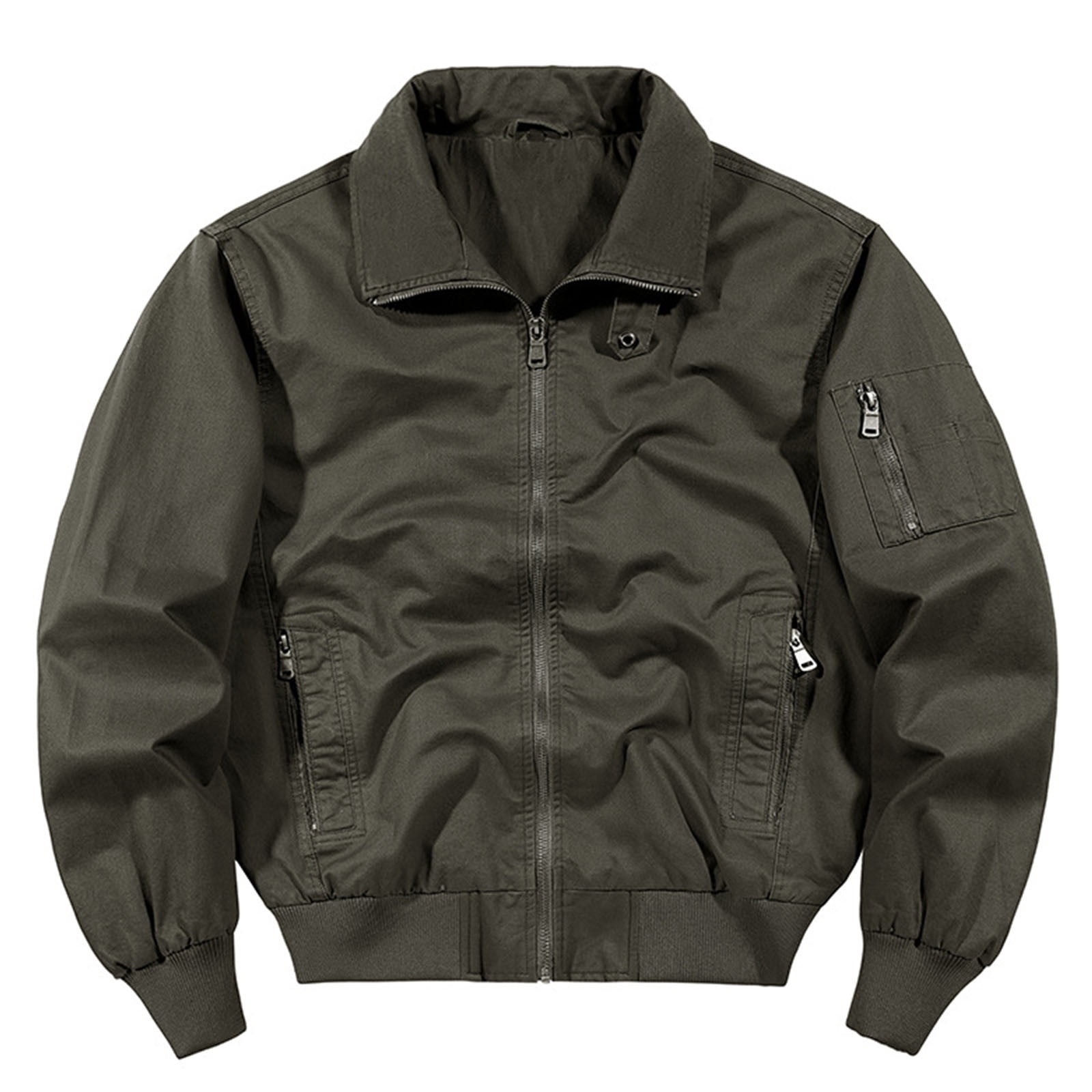 Xysaqa Men's Fashion Fall Winter Military Jacket Multi