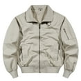 thumbnail image 1 of dzxyzu Men's Cotton Jackets Cargo Lightweight Full Zip Up Stand Collar Military Jackets Windbreaker Golf Coat Business Work Dress Varsity 2024 Winter Saving, 1 of 3
