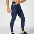 thumbnail image 1 of dzxyzu Men's Fitness Yoga Pants Compression Pants for Workout Sports Base Layer Running Pocket Tights Leggings Navy, 1 of 10