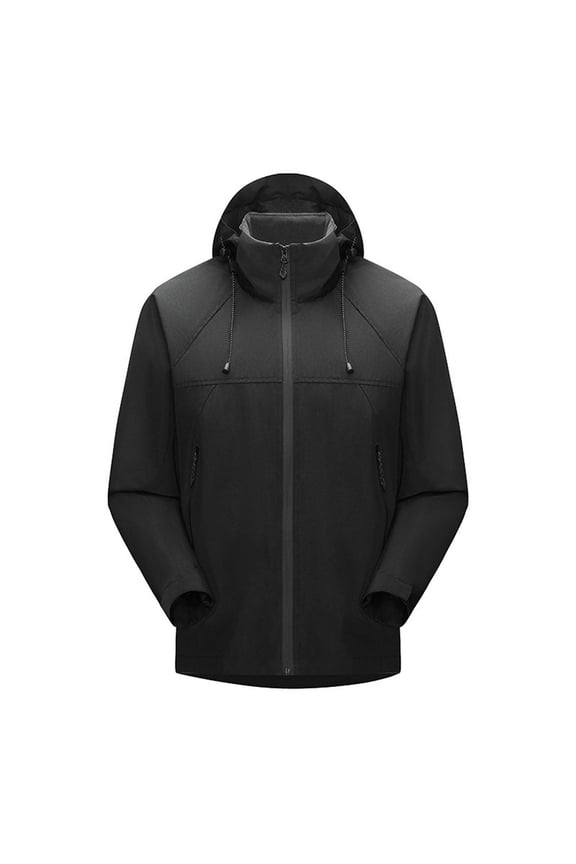 Men's Jacket Casual Thin Sports Windbreaker Long Sleeve Hooded Outwear Zipper Pocket Lapel Solid Color Military Field Jacket Outerwear Tops 2024 Winter Saving