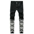 thumbnail image 1 of dzxyzu Men's Jeans Skinny Fit Stretch Jeans Distressed Straight Leg Denims Pants Fashion Comfort Flex Waist Trousers, 1 of 8