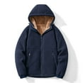 thumbnail image 1 of dzxyzu Men's Lightweight Jacket Full Zip Fleece Hoodie Sherpa Lined Hooded Sweatshirt Winter Jacket Long Sleeved Pocket Outdoor Workwear Coat Tops 2024 Winter Saving, 1 of 1