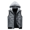 thumbnail image 1 of dzxyzu Men's Outdoor Winter Hooded Vest Casual Water-Resistant Puffer Jacket Thicken Vest Outdoor Vest Top Riding Skiing Fishing Puffer Sleeveless Vest Gray, 1 of 4