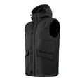 thumbnail image 1 of dzxyzu Men's Puffer Vest Hooded Vest Outdoor Winter Vest Casual Water-Resistant Jacket Thicken Vest Outdoor Vest Top Riding Skiing Fishing Puffer Sleeveless Vest Black, 1 of 8