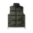 thumbnail image 1 of dzxyzu Men's Puffer Vest Quilted Sleeveless Puffy Jacket Outerwear Winter Outdoor Warm Coats Water-Resistant Waistcoat Jacket Army Green, 1 of 3