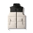 thumbnail image 1 of dzxyzu Men's Puffer Vest Quilted Sleeveless Puffy Jacket Outerwear Winter Outdoor Warm Coats Water-Resistant Waistcoat Jacket White, 1 of 1