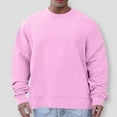 thumbnail image 1 of dzxyzu Men's Regular-Fit Long-Sleeve T-Shirt Casual Crewneck Solid Color Pullover Sweatshirt Big and Tall Loose Workout Running Shirts Tops Pink, 1 of 6